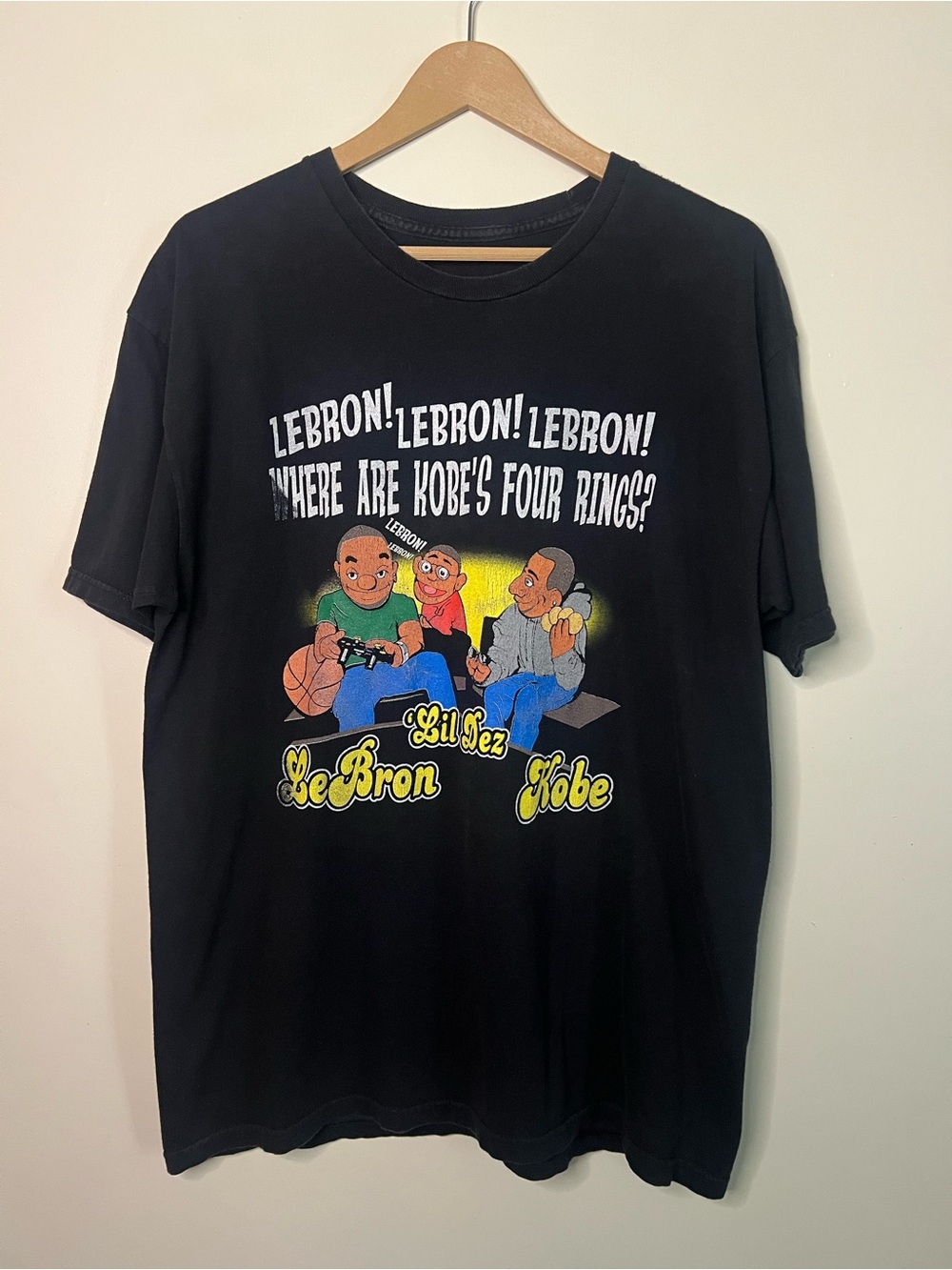 RARE Vintage Lil Dez Kobe Bryant Lebron James Muppets Lakers Rap Tee Size L